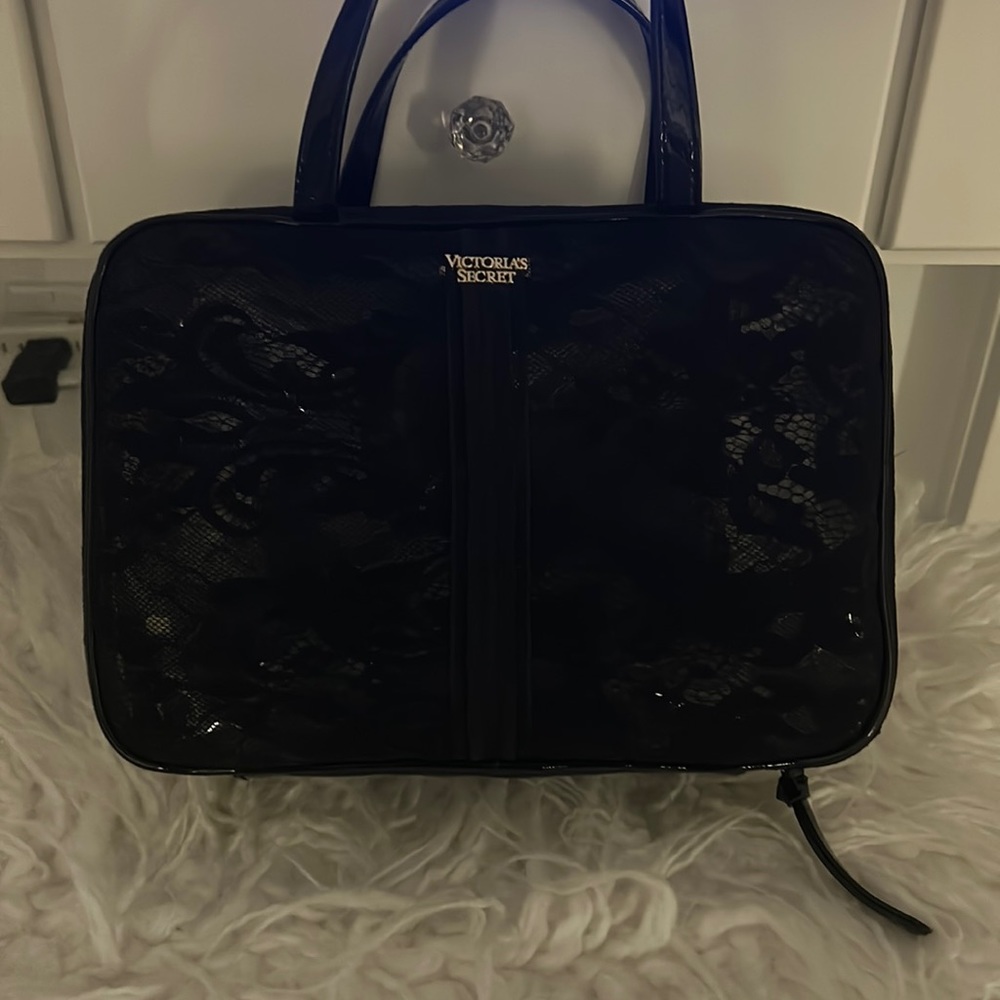 Black lace Victorias Secret cosmetic case